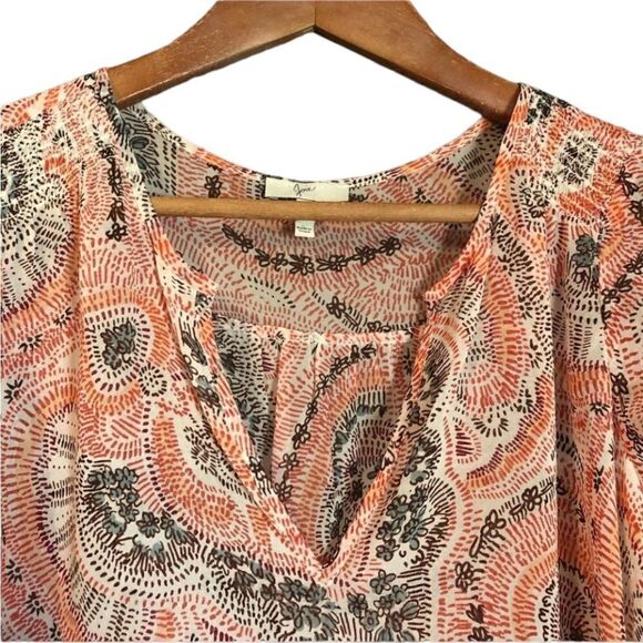 Joie 100% silk short sleeve printed blouse - Picture 2 of 10